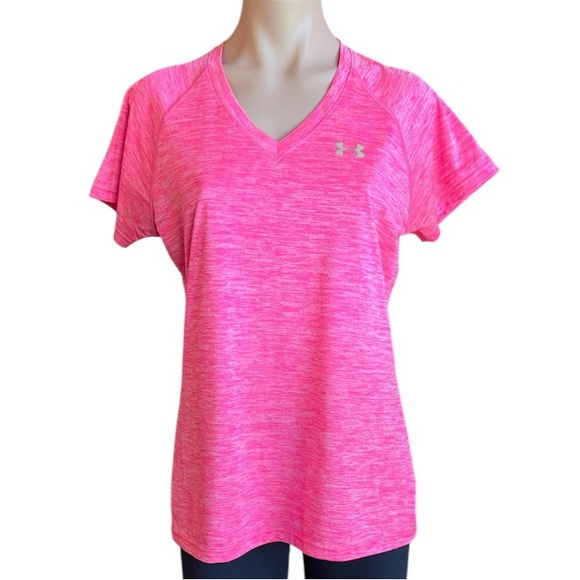 Under Armour Pink Semi-Fitted Short Sleeve Tee M EUC - Picture 1 of 3